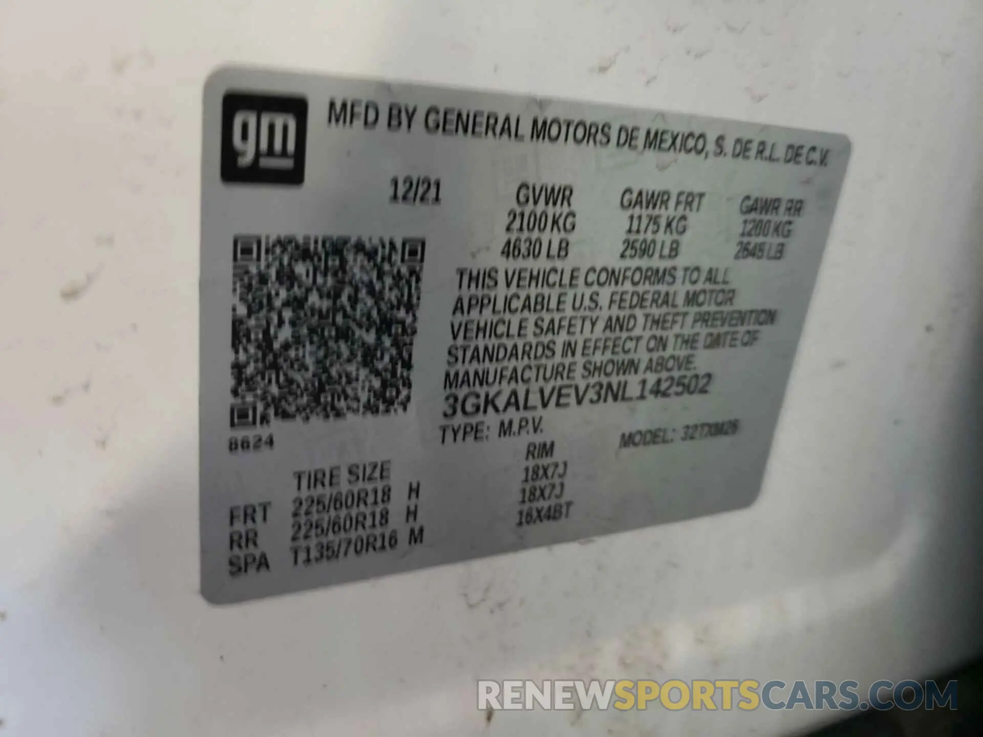 10 fotografías del automóvil dañado 3GKALVEV3NL142502 GMC TERRAIN 2022