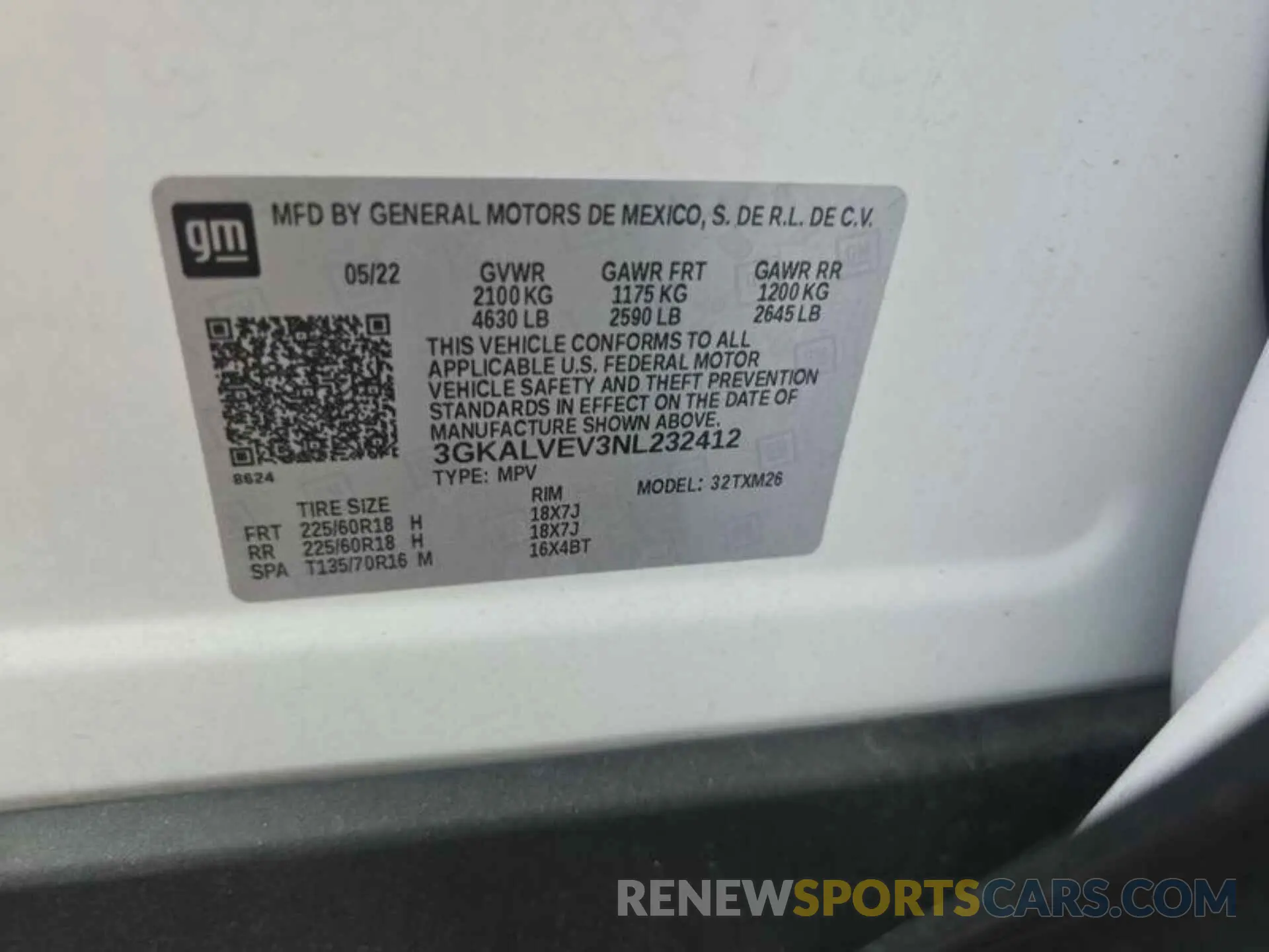18 fotografías del automóvil dañado 3GKALVEV3NL232412 GMC TERRAIN 2022
