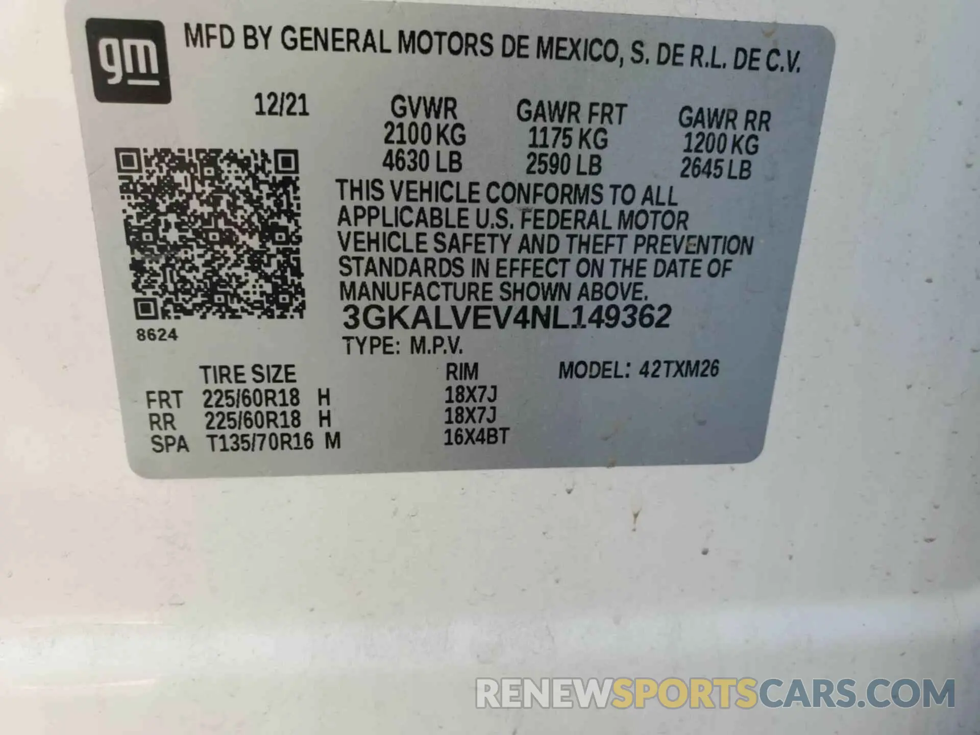 7 fotografías del automóvil dañado 3GKALVEV4NL149362 GMC TERRAIN 2022