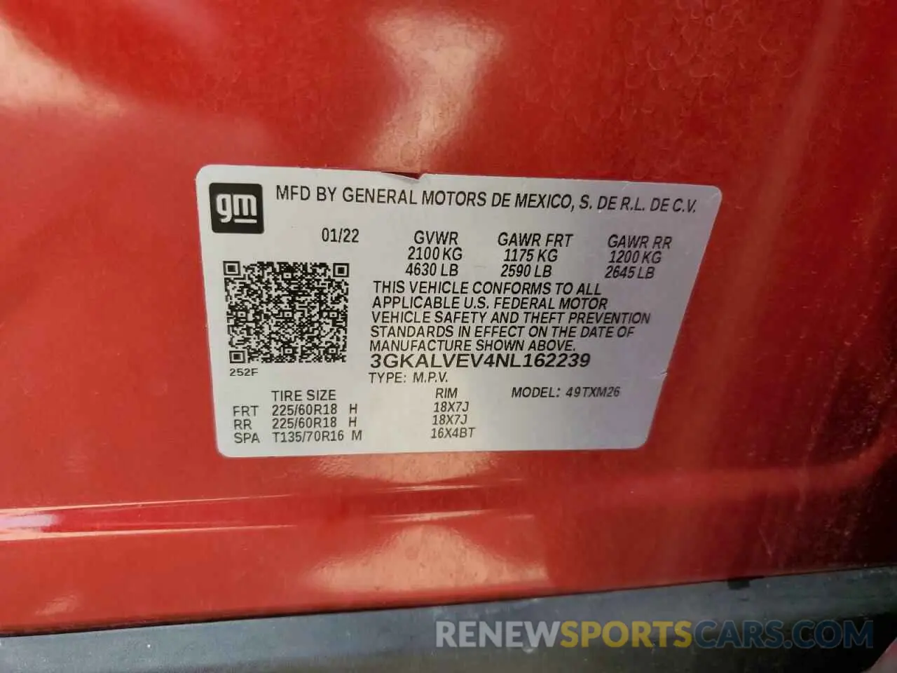 13 fotografías del automóvil dañado 3GKALVEV4NL162239 GMC TERRAIN 2022