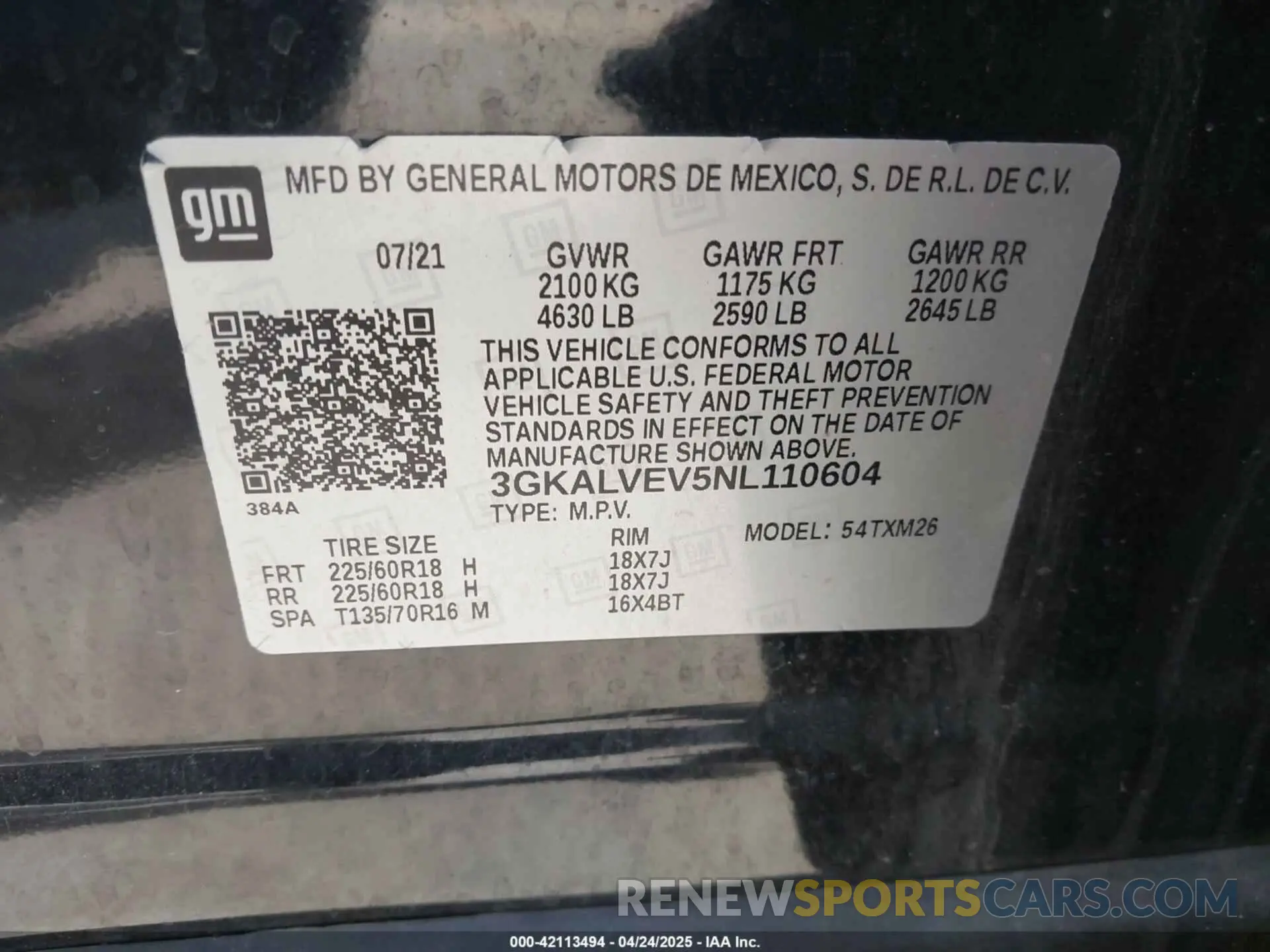 9 fotografías del automóvil dañado 3GKALVEV5NL110604 GMC TERRAIN 2022