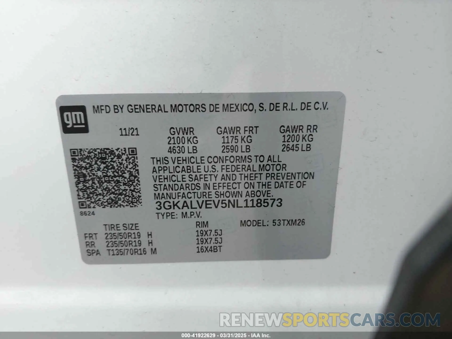 9 fotografías del automóvil dañado 3GKALVEV5NL118573 GMC TERRAIN 2022