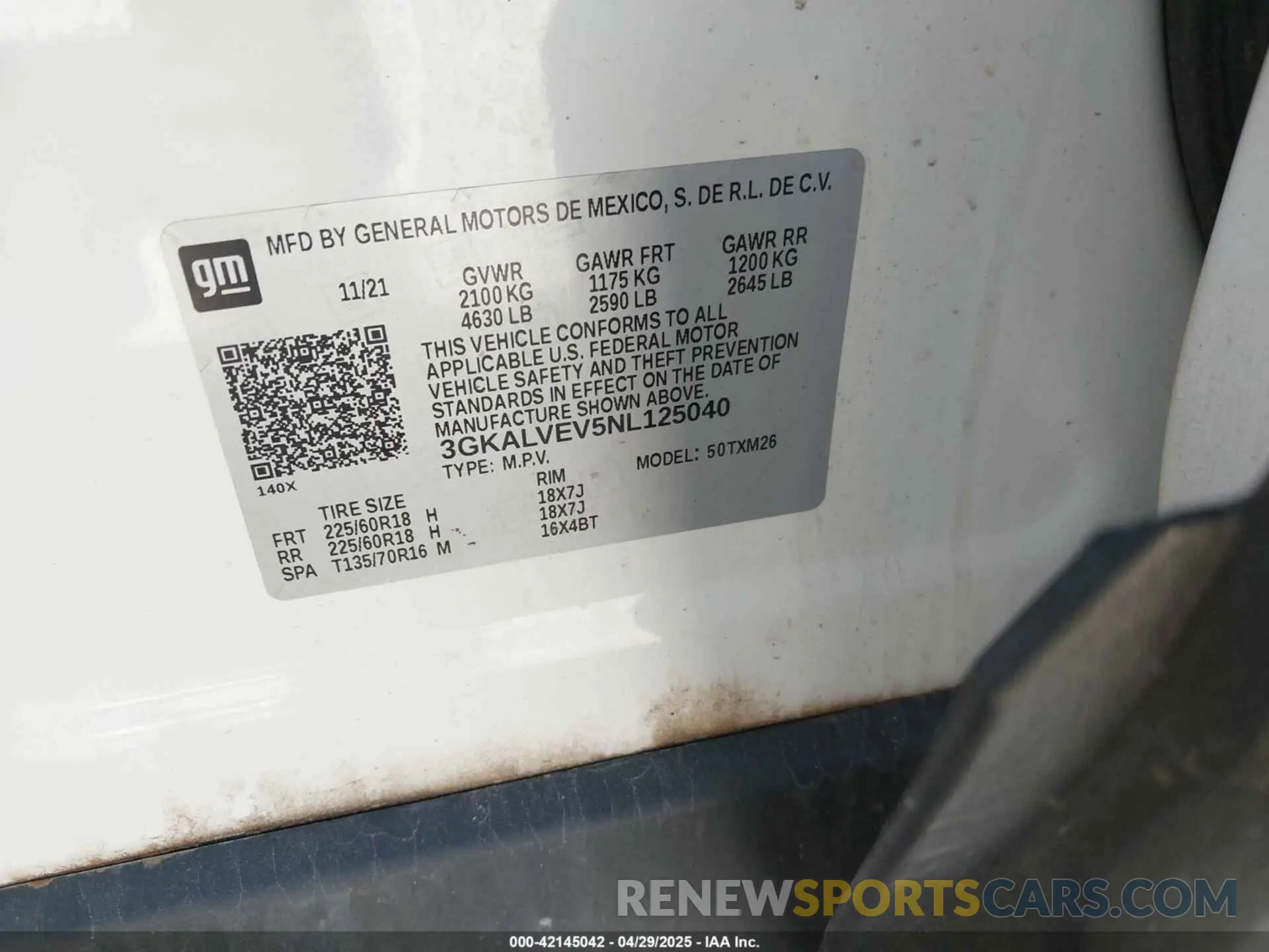 9 fotografías del automóvil dañado 3GKALVEV5NL125040 GMC TERRAIN 2022