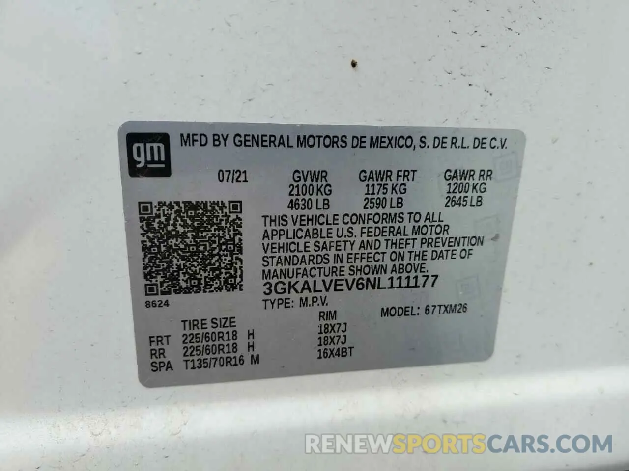 13 fotografías del automóvil dañado 3GKALVEV6NL111177 GMC TERRAIN 2022