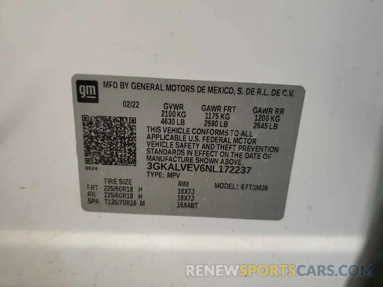14 fotografías del automóvil dañado 3GKALVEV6NL172237 GMC TERRAIN 2022