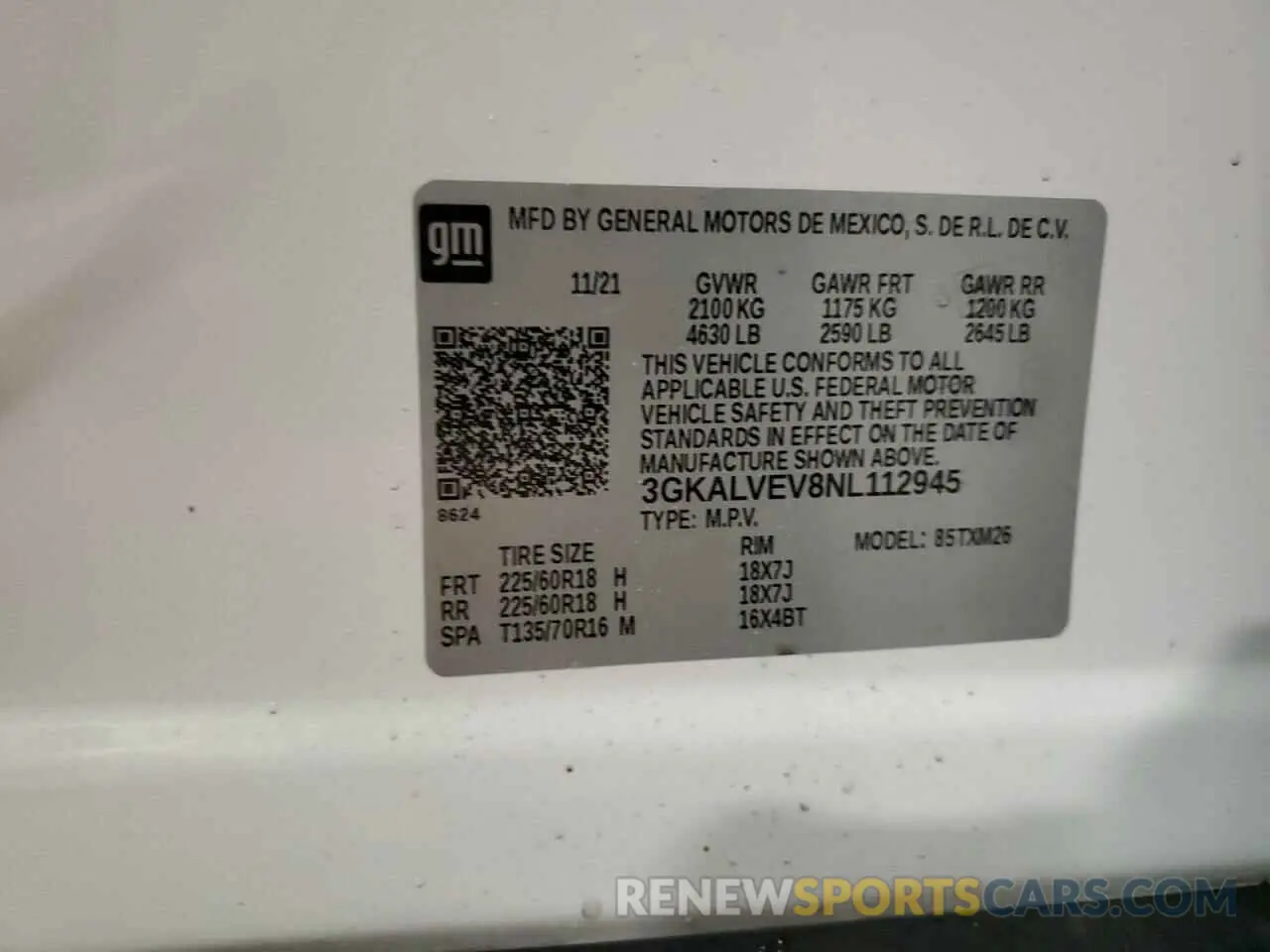 13 fotografías del automóvil dañado 3GKALVEV8NL112945 GMC TERRAIN 2022
