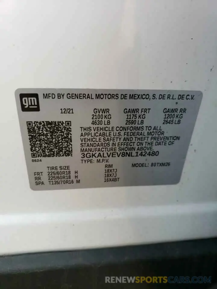 13 fotografías del automóvil dañado 3GKALVEV8NL142480 GMC TERRAIN 2022