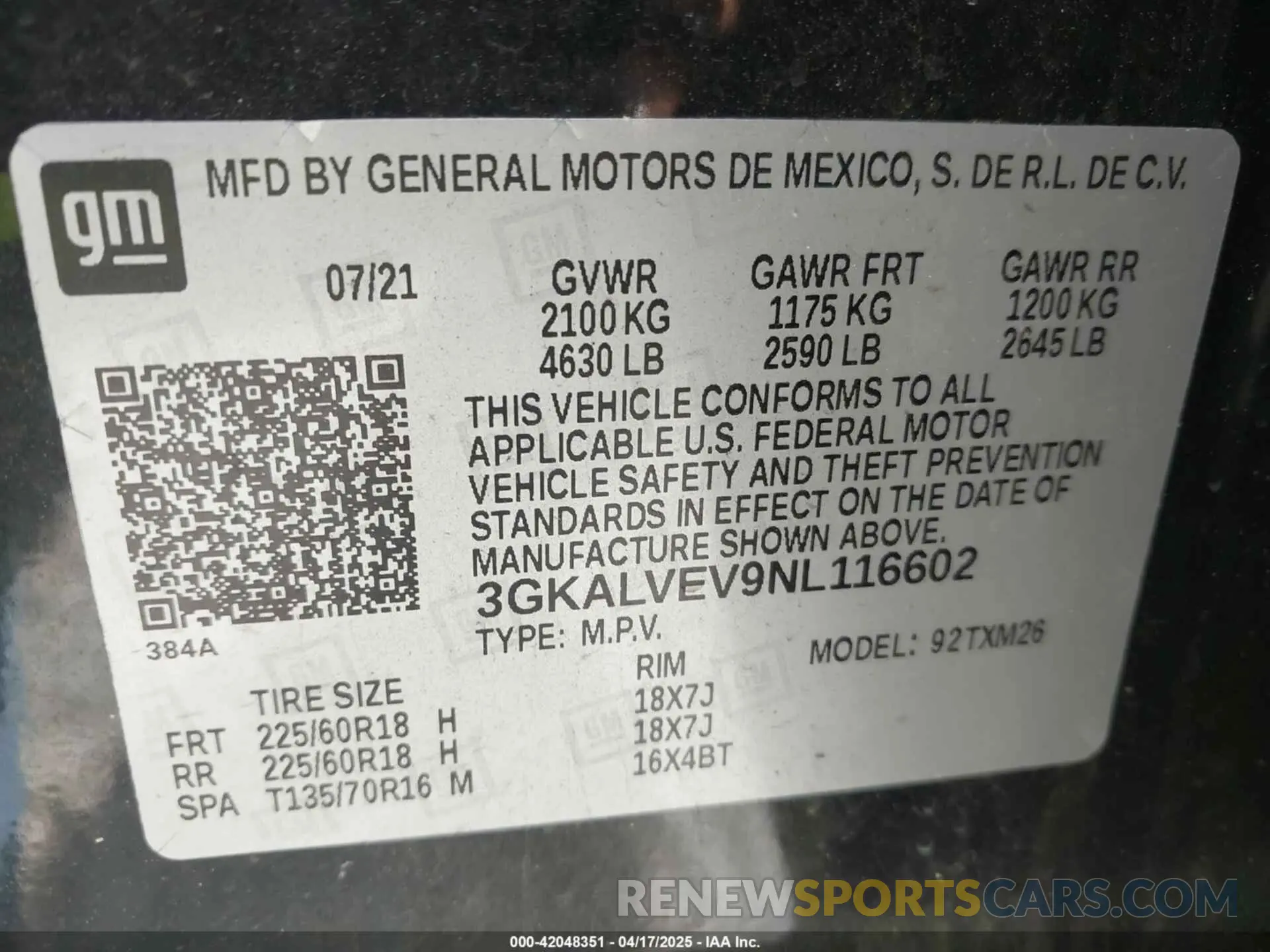 9 fotografías del automóvil dañado 3GKALVEV9NL116602 GMC TERRAIN 2022