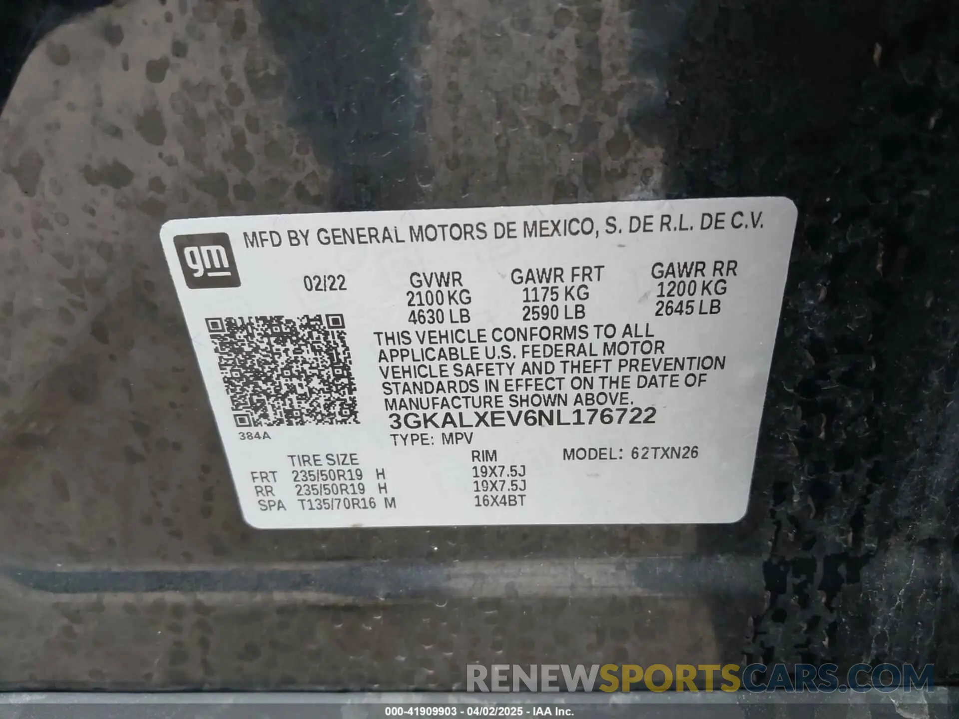 9 fotografías del automóvil dañado 3GKALXEV6NL176722 GMC TERRAIN 2022