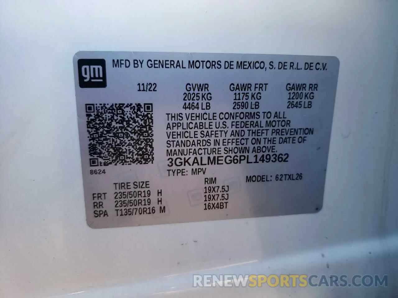 14 fotografías del automóvil dañado 3GKALMEG6PL149362 GMC TERRAIN 2023