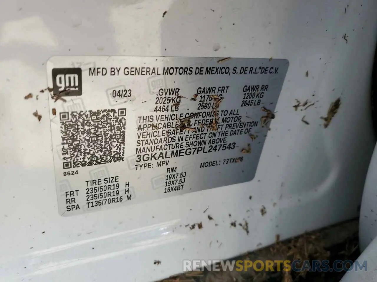 13 fotografías del automóvil dañado 3GKALMEG7PL247543 GMC TERRAIN 2023