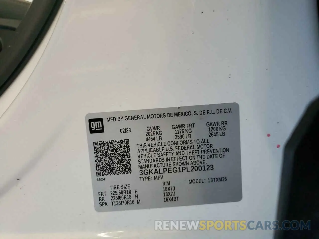 14 fotografías del automóvil dañado 3GKALPEG1PL200123 GMC TERRAIN 2023