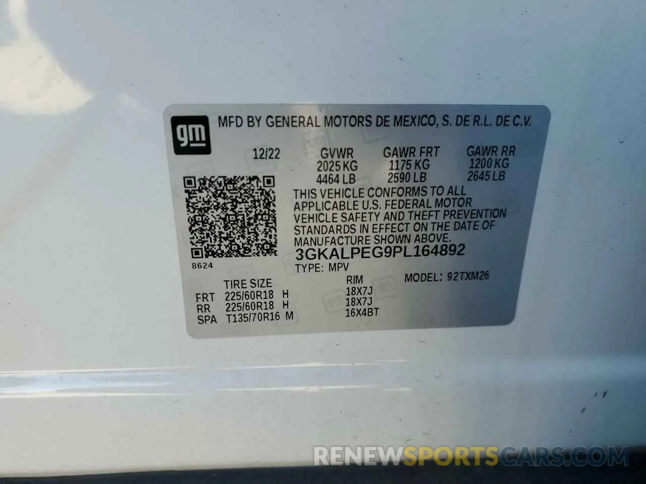 14 fotografías del automóvil dañado 3GKALPEG9PL164892 GMC TERRAIN 2023