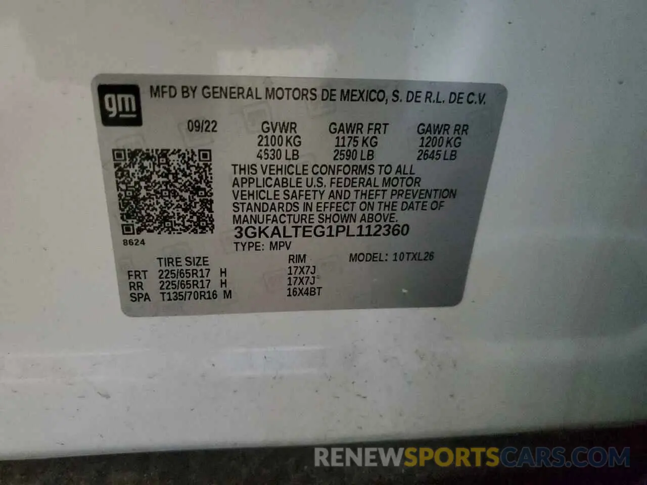 13 fotografías del automóvil dañado 3GKALTEG1PL112360 GMC TERRAIN 2023