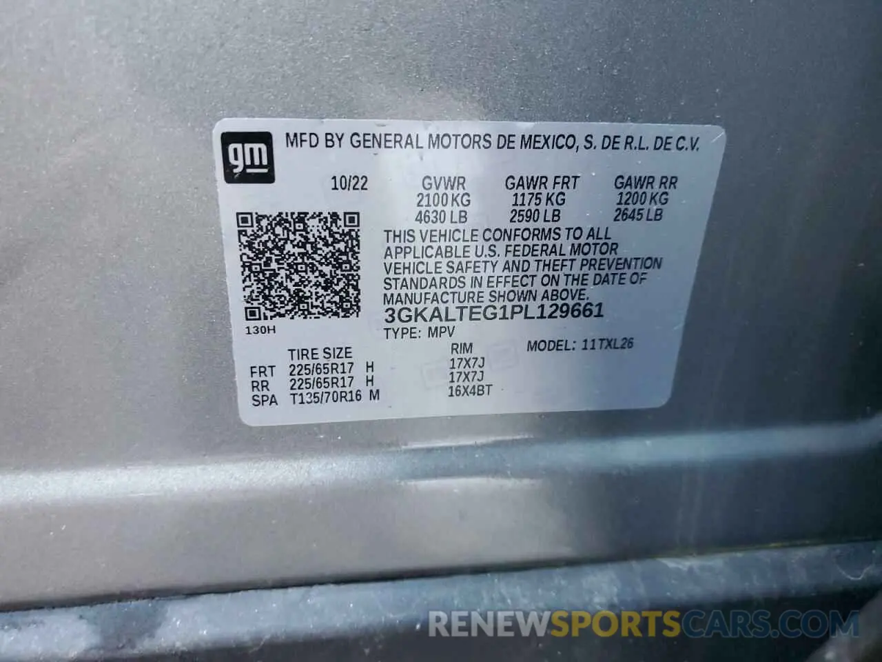 13 fotografías del automóvil dañado 3GKALTEG1PL129661 GMC TERRAIN 2023