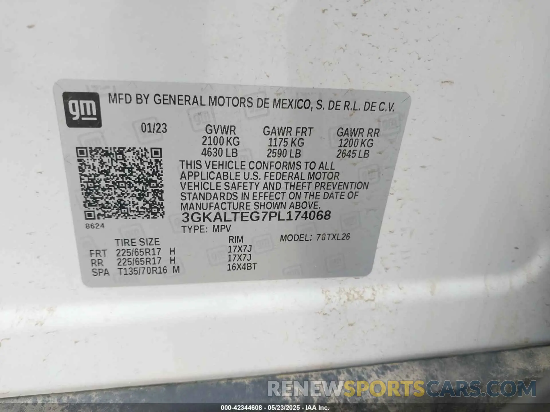 9 fotografías del automóvil dañado 3GKALTEG7PL174068 GMC TERRAIN 2023