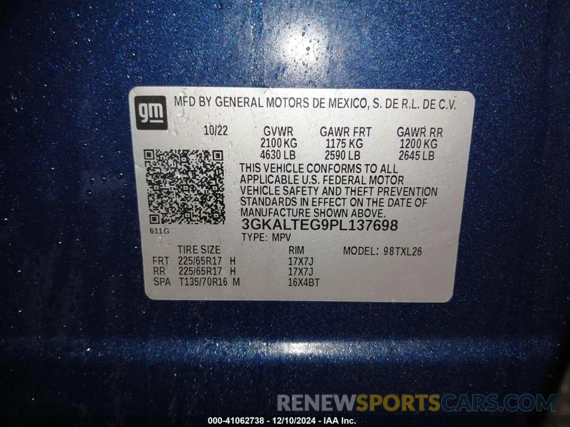 9 fotografías del automóvil dañado 3GKALTEG9PL137698 GMC TERRAIN 2023