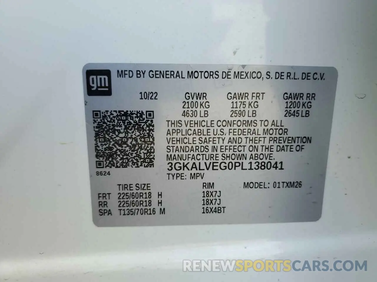 15 fotografías del automóvil dañado 3GKALVEG0PL138041 GMC TERRAIN 2023