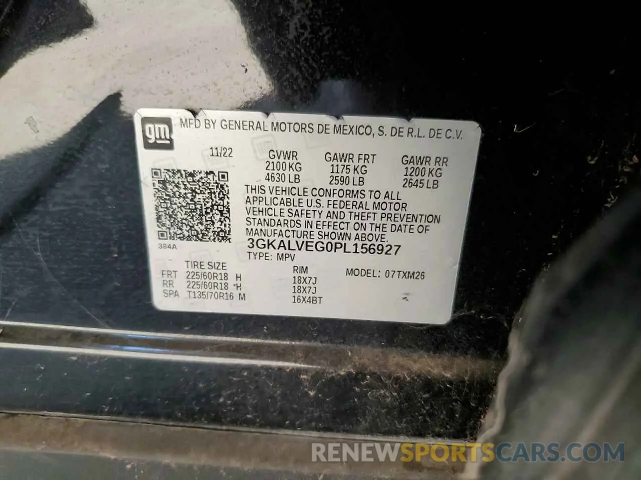 12 fotografías del automóvil dañado 3GKALVEG0PL156927 GMC TERRAIN 2023