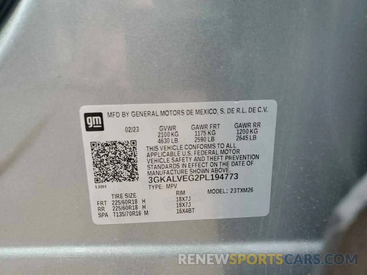 14 fotografías del automóvil dañado 3GKALVEG2PL194773 GMC TERRAIN 2023