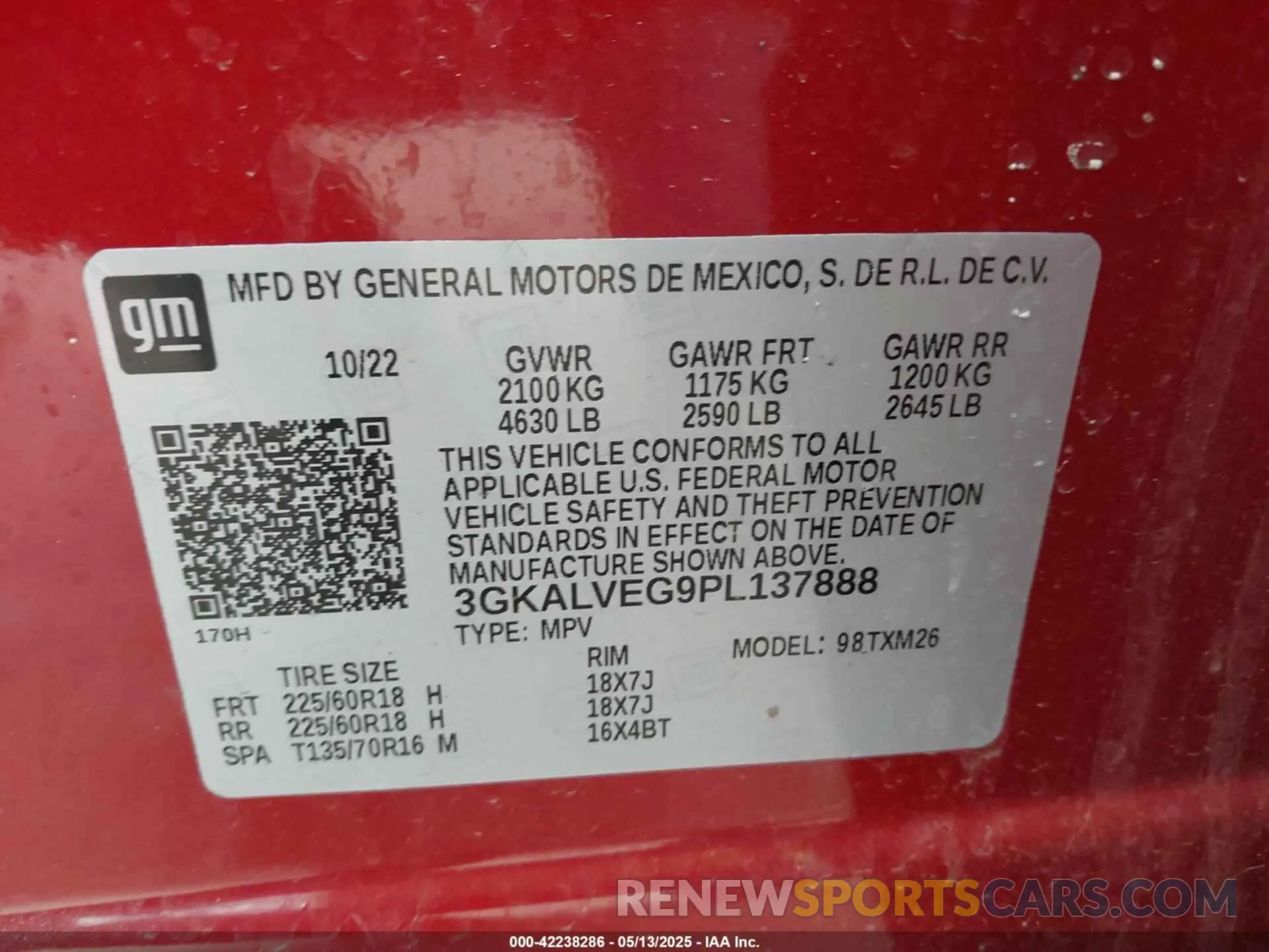 9 fotografías del automóvil dañado 3GKALVEG9PL137888 GMC TERRAIN 2023