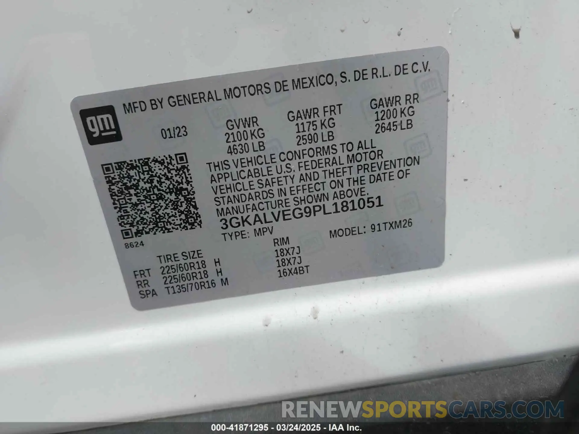 9 fotografías del automóvil dañado 3GKALVEG9PL181051 GMC TERRAIN 2023