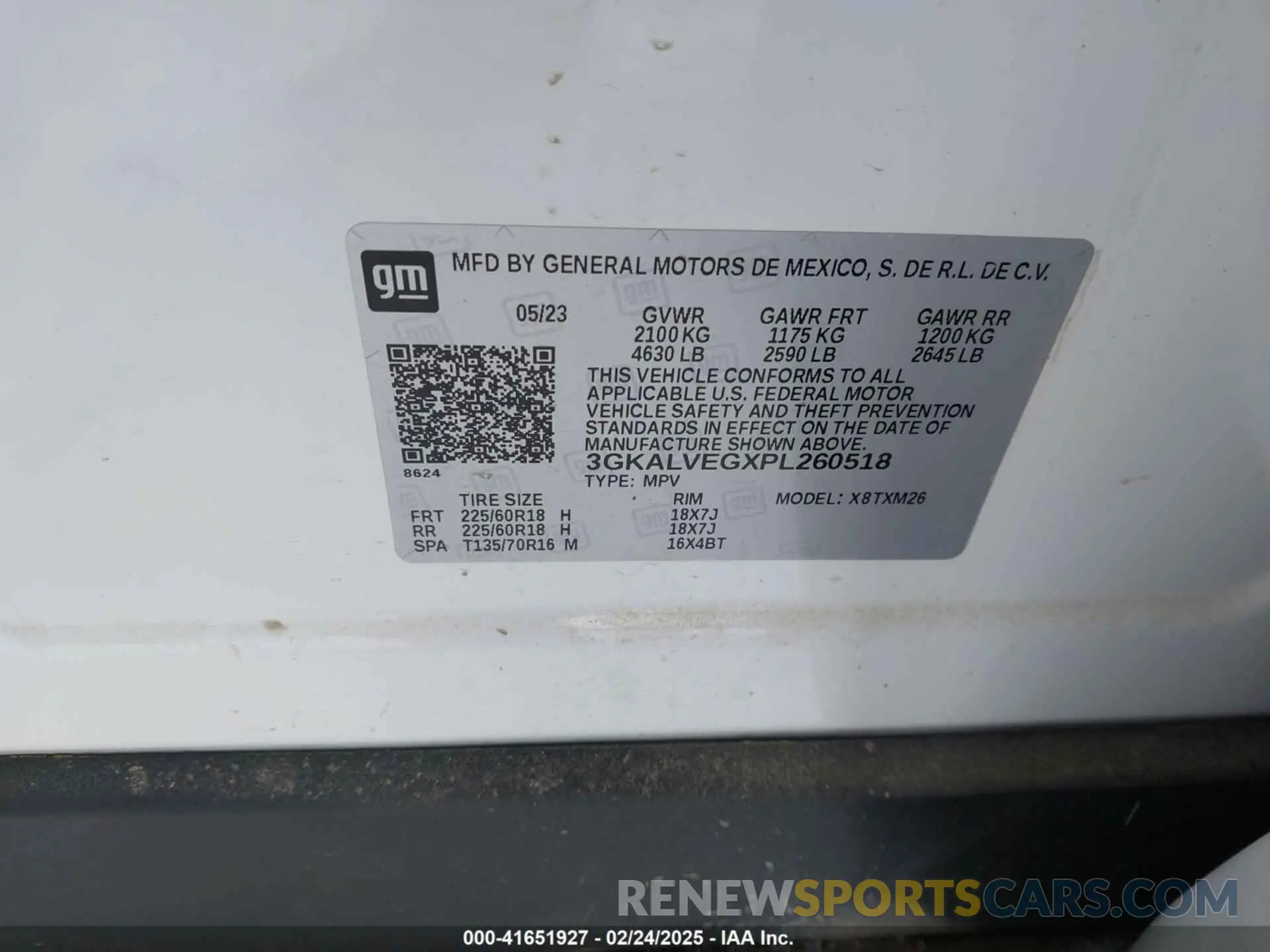 9 fotografías del automóvil dañado 3GKALVEGXPL260518 GMC TERRAIN 2023