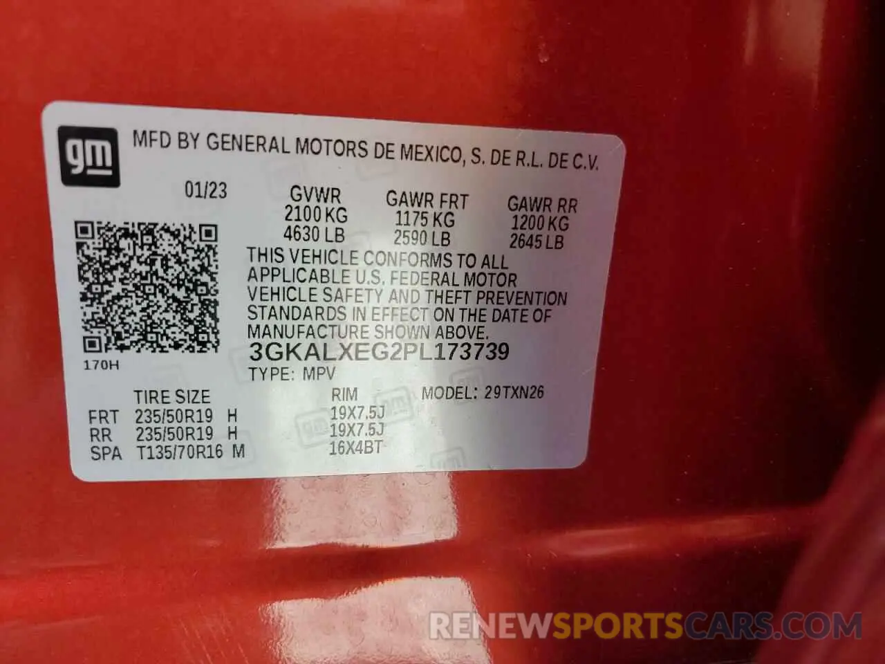 13 fotografías del automóvil dañado 3GKALXEG2PL173739 GMC TERRAIN 2023