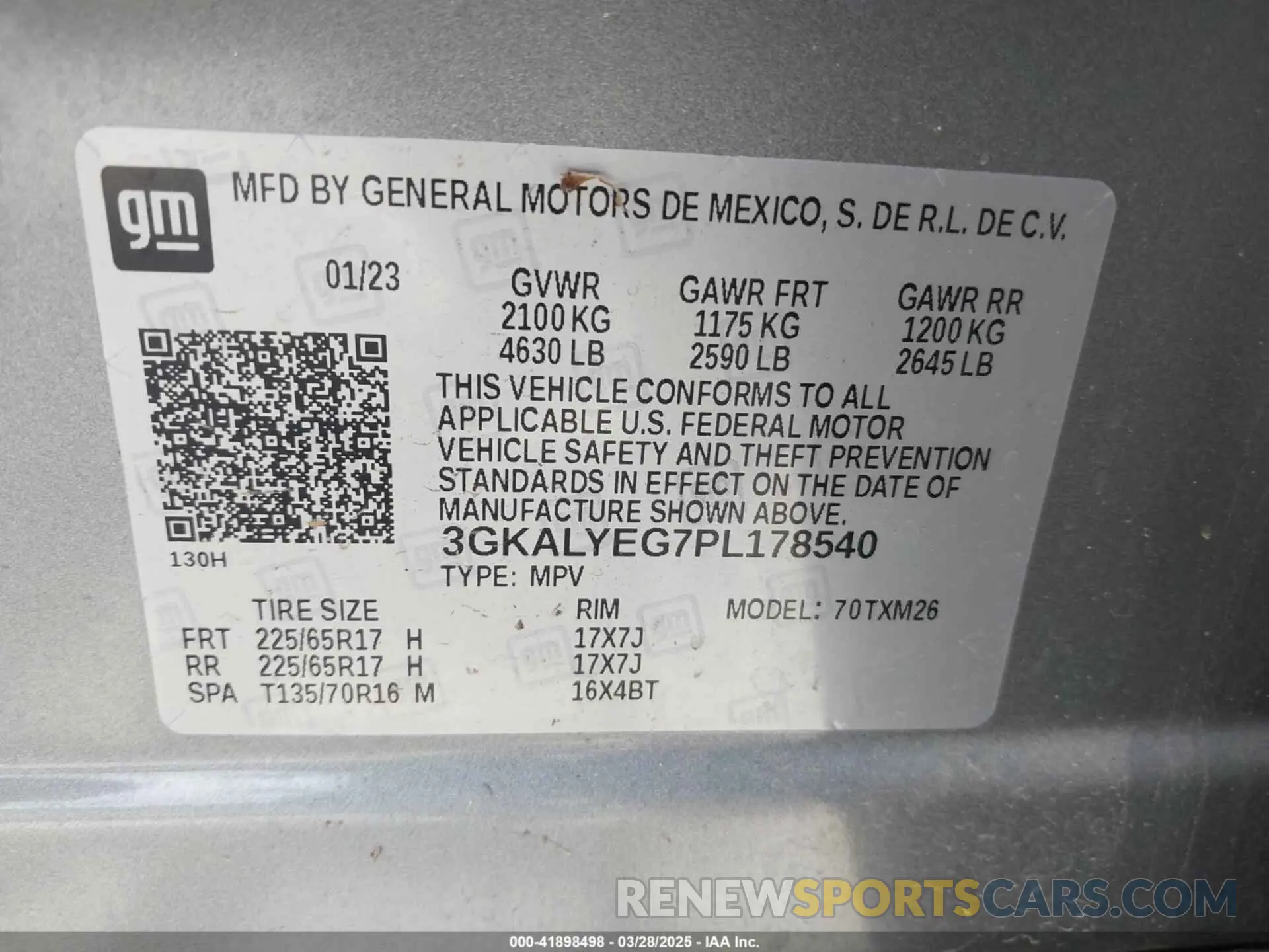 9 fotografías del automóvil dañado 3GKALYEG7PL178540 GMC TERRAIN 2023
