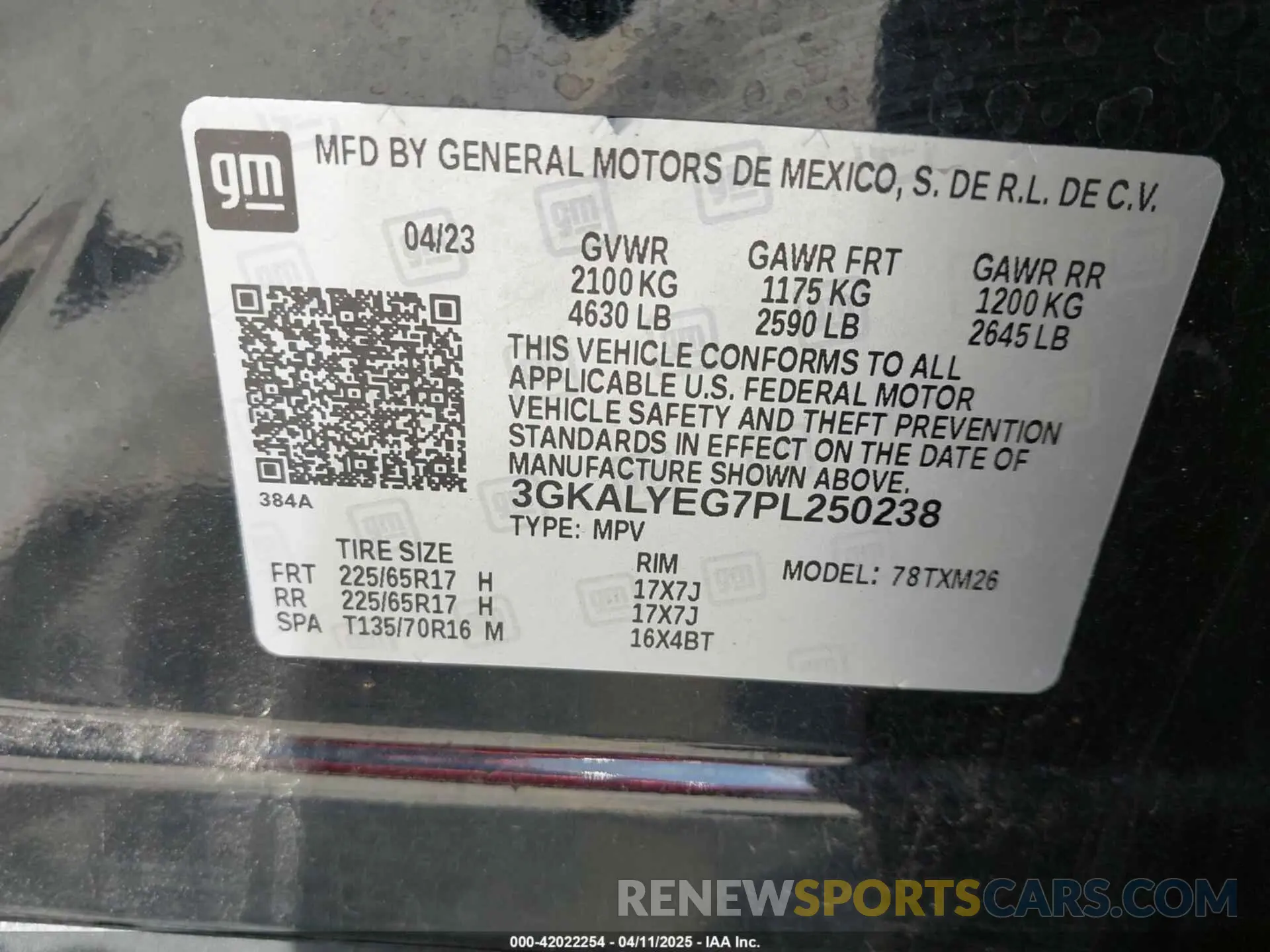 9 fotografías del automóvil dañado 3GKALYEG7PL250238 GMC TERRAIN 2023