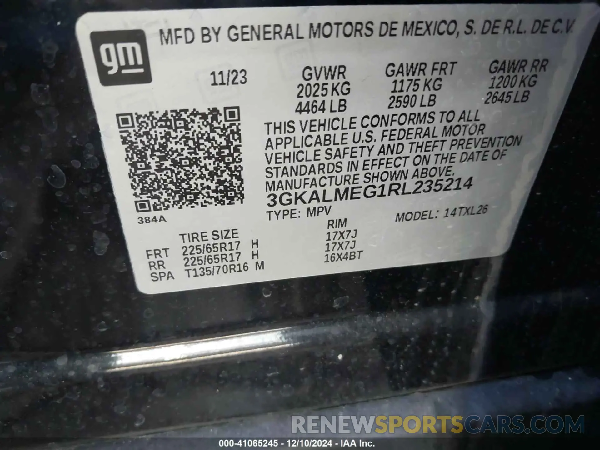 9 fotografías del automóvil dañado 3GKALMEG1RL235214 GMC TERRAIN 2024