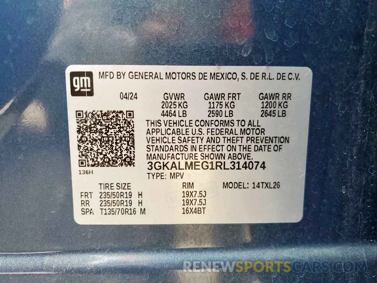 13 fotografías del automóvil dañado 3GKALMEG1RL314074 GMC TERRAIN 2024