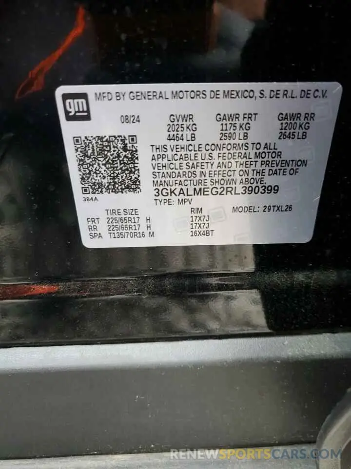 14 fotografías del automóvil dañado 3GKALMEG2RL390399 GMC TERRAIN 2024