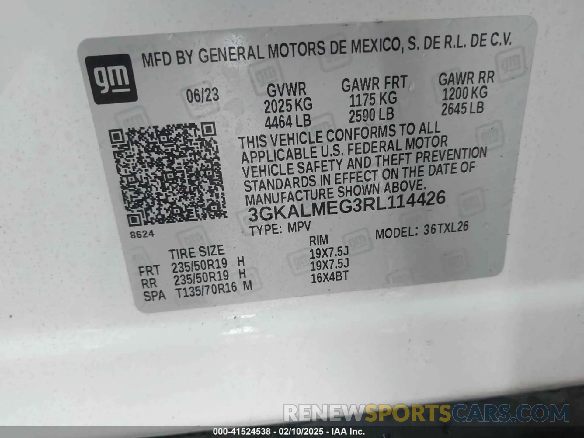 9 fotografías del automóvil dañado 3GKALMEG3RL114426 GMC TERRAIN 2024