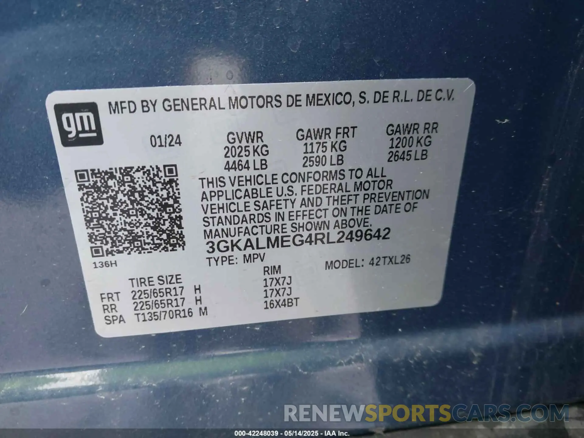 7 fotografías del automóvil dañado 3GKALMEG4RL249642 GMC TERRAIN 2024