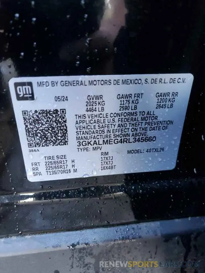 13 fotografías del automóvil dañado 3GKALMEG4RL345660 GMC TERRAIN 2024
