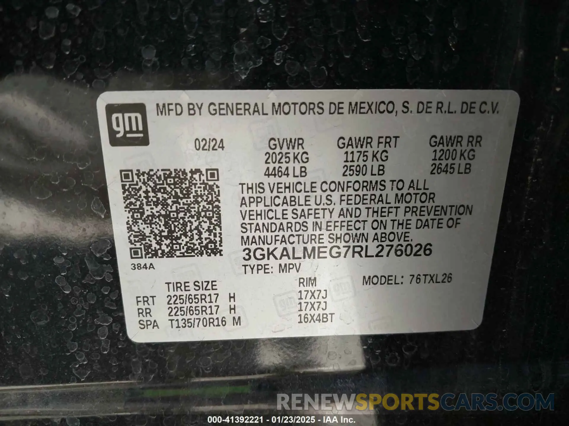 9 fotografías del automóvil dañado 3GKALMEG7RL276026 GMC TERRAIN 2024