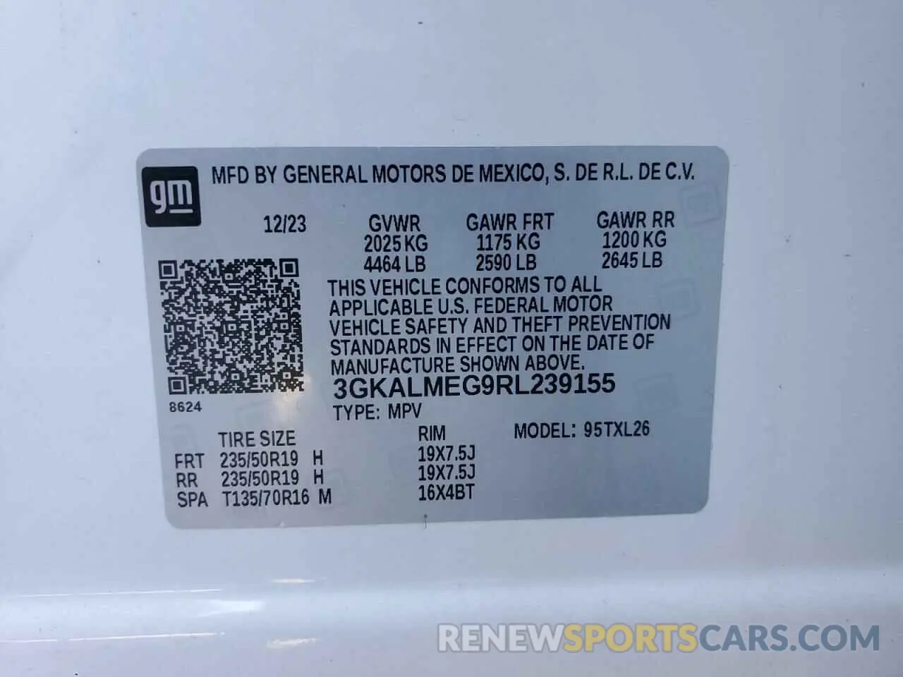 13 fotografías del automóvil dañado 3GKALMEG9RL239155 GMC TERRAIN 2024