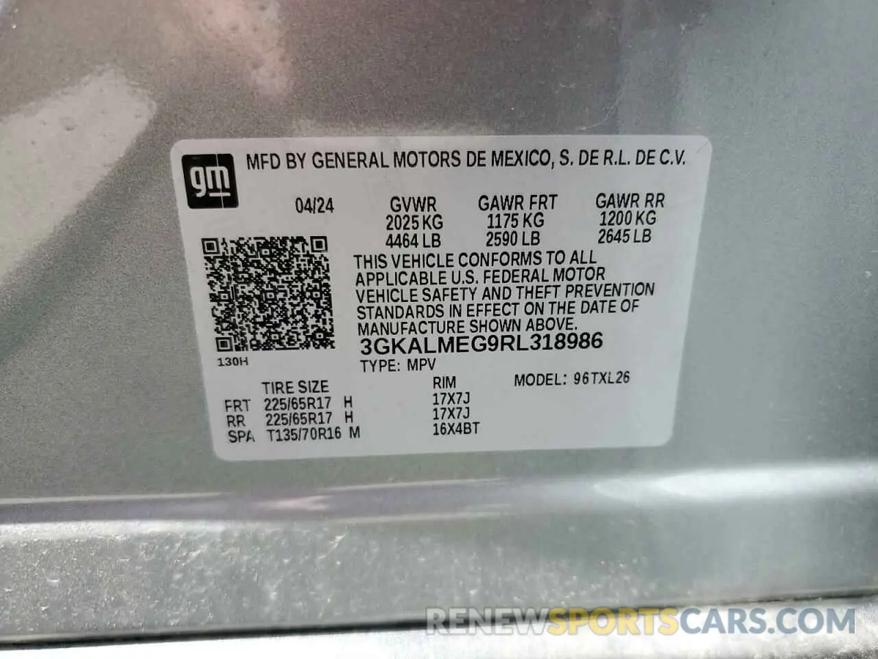 12 fotografías del automóvil dañado 3GKALMEG9RL318986 GMC TERRAIN 2024
