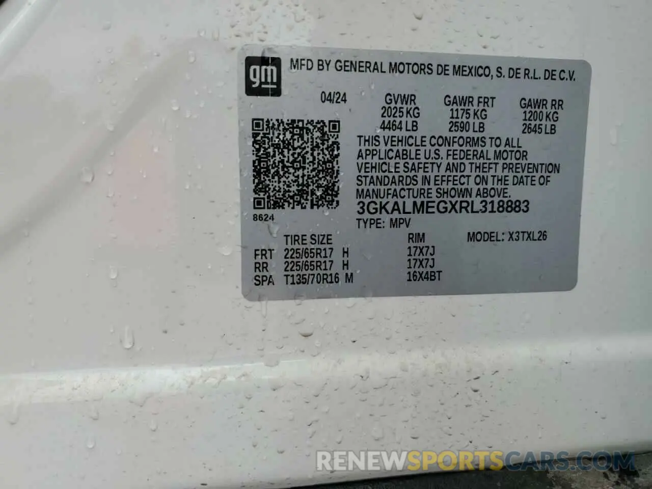 14 fotografías del automóvil dañado 3GKALMEGXRL318883 GMC TERRAIN 2024
