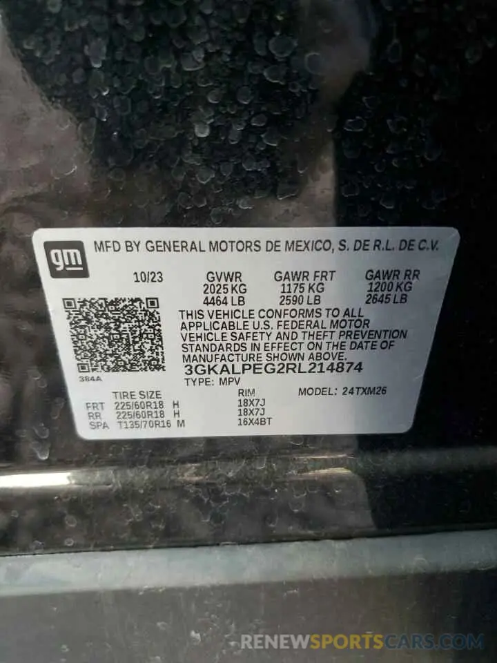 12 fotografías del automóvil dañado 3GKALPEG2RL214874 GMC TERRAIN 2024