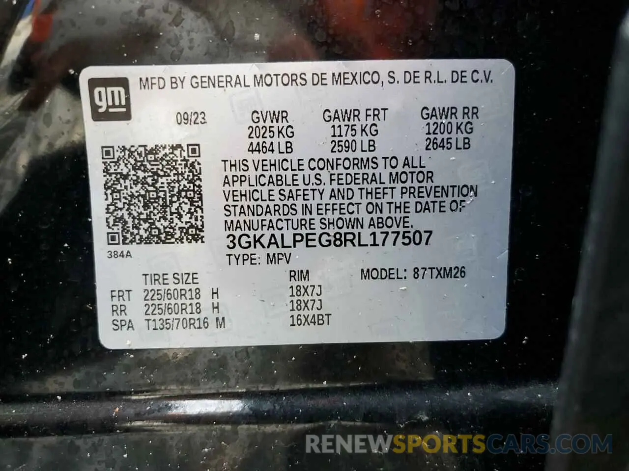 13 fotografías del automóvil dañado 3GKALPEG8RL177507 GMC TERRAIN 2024