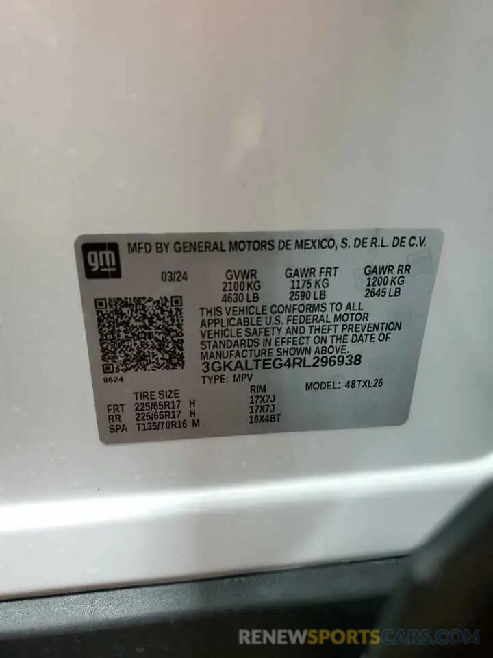 14 fotografías del automóvil dañado 3GKALTEG4RL296938 GMC TERRAIN 2024