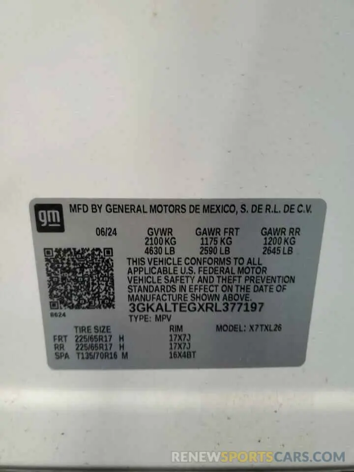 13 fotografías del automóvil dañado 3GKALTEGXRL377197 GMC TERRAIN 2024