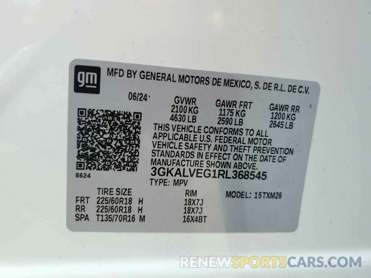 13 fotografías del automóvil dañado 3GKALVEG1RL368545 GMC TERRAIN 2024