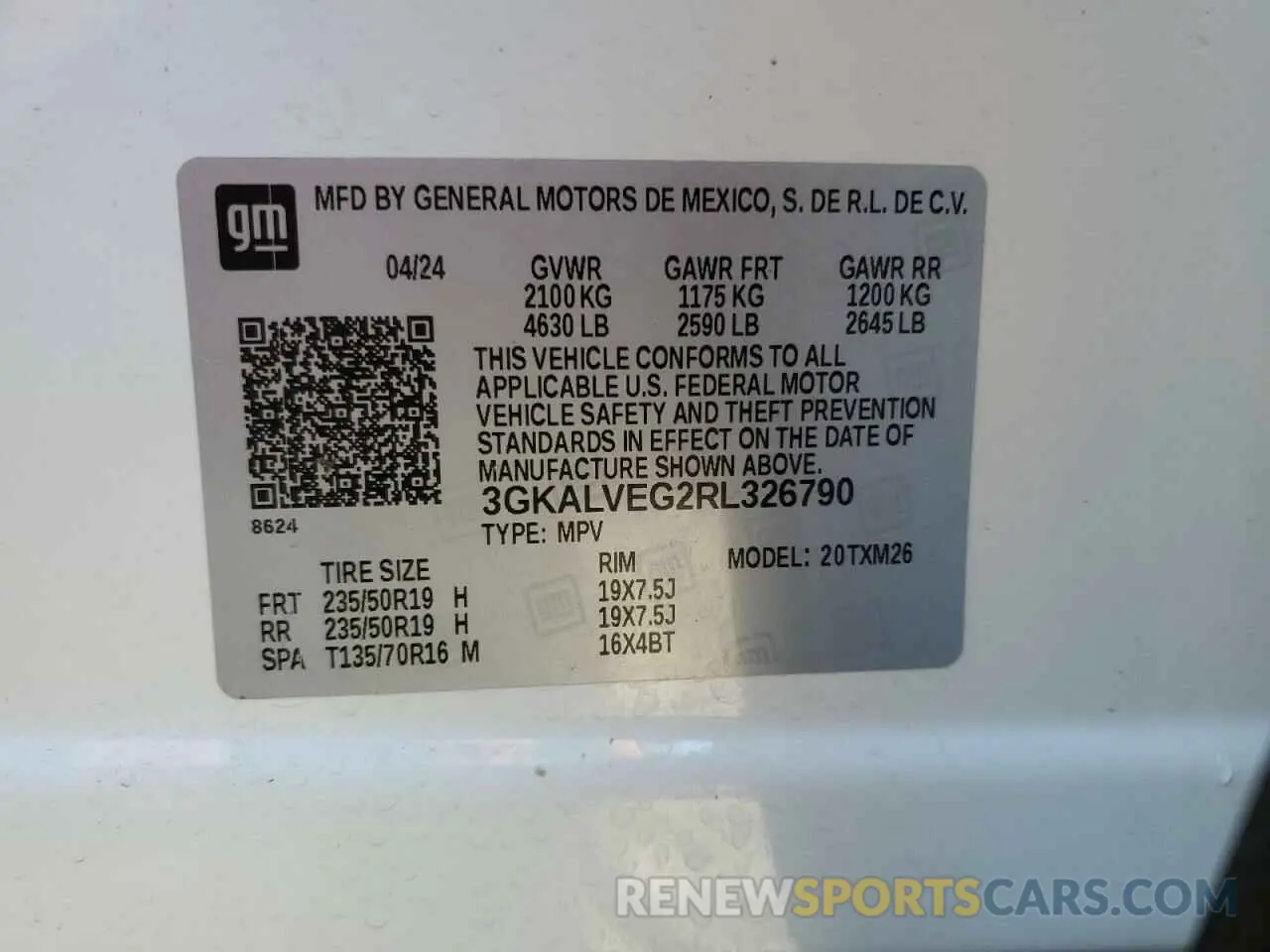 13 fotografías del automóvil dañado 3GKALVEG2RL326790 GMC TERRAIN 2024