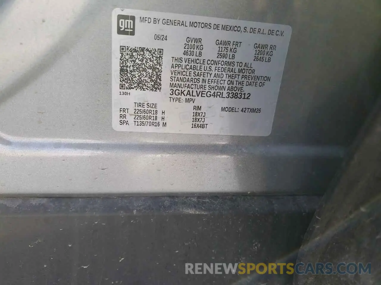 12 fotografías del automóvil dañado 3GKALVEG4RL338312 GMC TERRAIN 2024