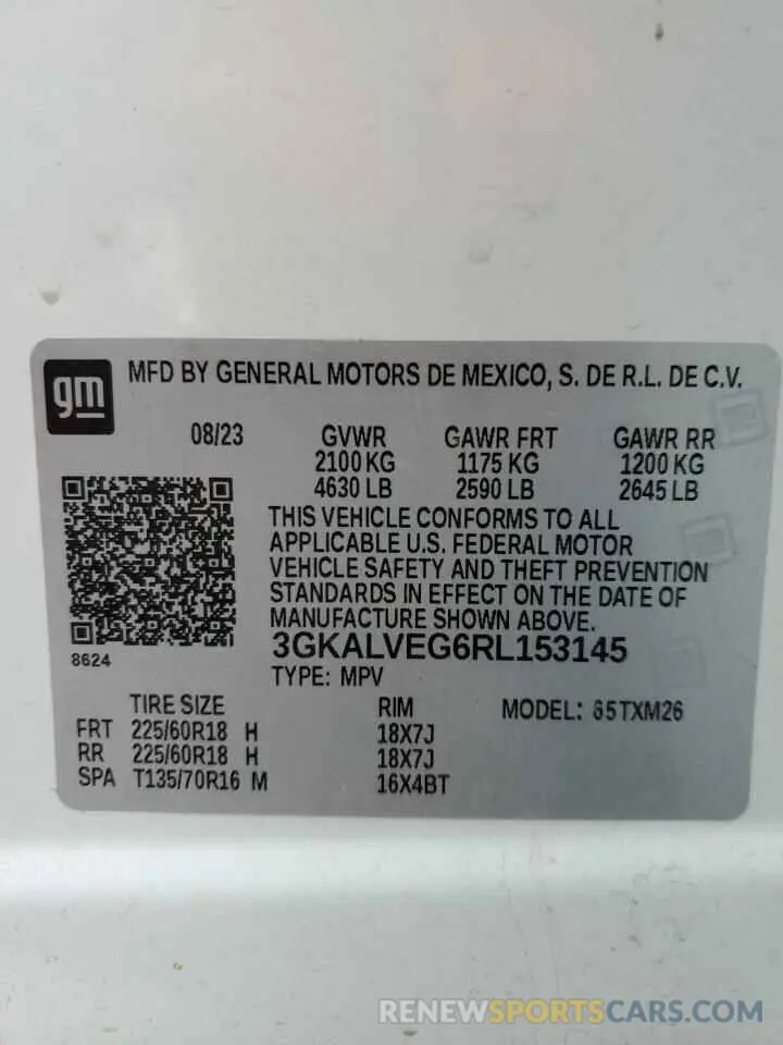 14 fotografías del automóvil dañado 3GKALVEG6RL153145 GMC TERRAIN 2024