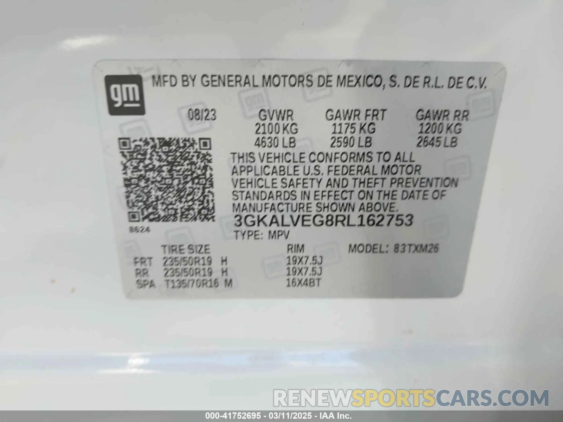 9 fotografías del automóvil dañado 3GKALVEG8RL162753 GMC TERRAIN 2024