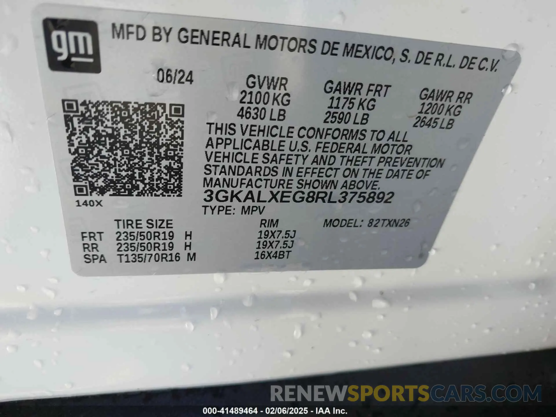 9 fotografías del automóvil dañado 3GKALXEG8RL375892 GMC TERRAIN 2024